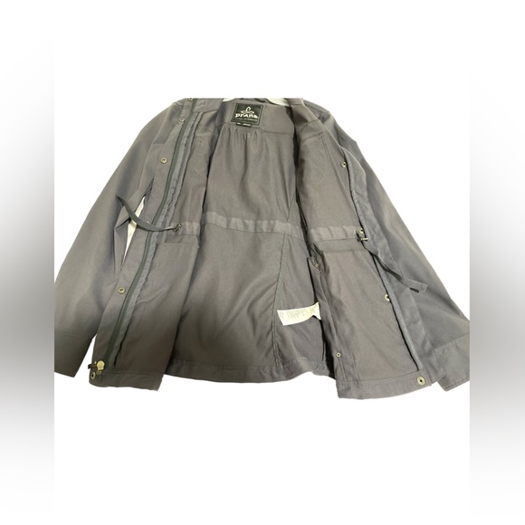 Prana Halle All Purpose Travel Jacket Grey Sz Small Zipper & Snap Pocket Cinche - Picture 8 of 12